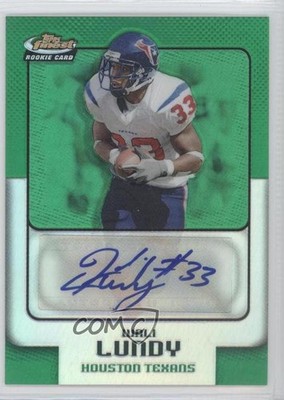 2006 Topps Finest Green Refractor 191/199 Wali Lundy #180 Rookie Auto RC 0v1