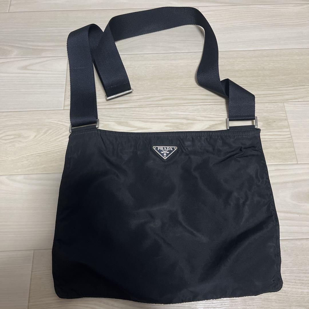 PRADA Black Nylon Sacoche Shoulder Bag for Everyday Carry