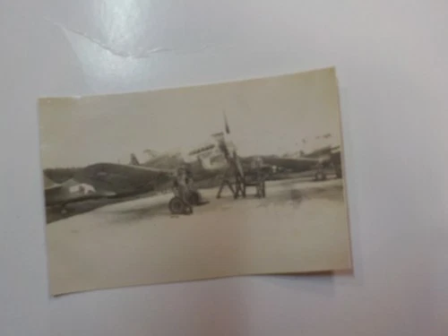 WW2 Photo Military Aircraft Nose Cone Art Teeth Shirtless Man VTG Militaria WWII