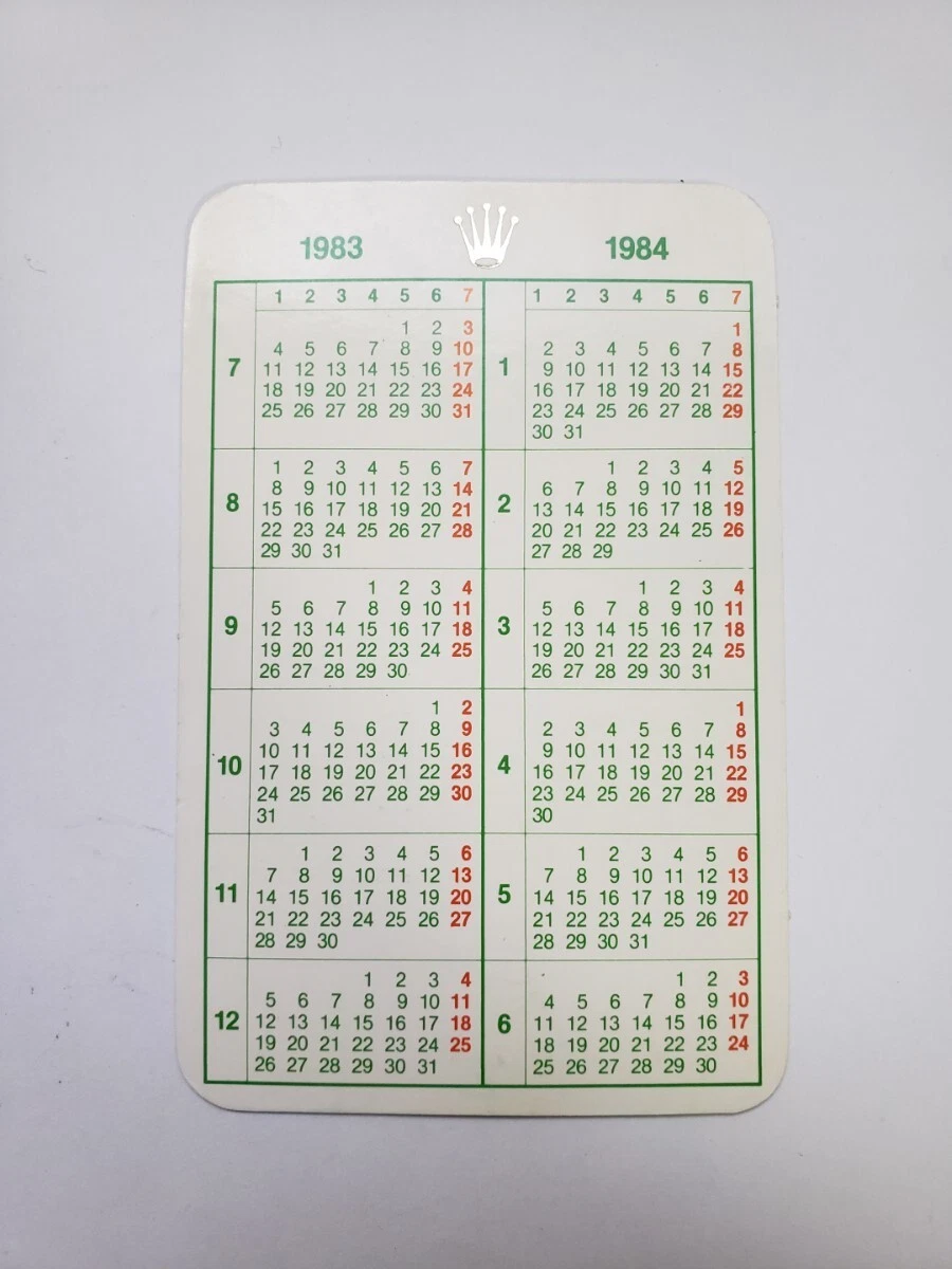 ロレックス 1983-1984年 カレンダー ROLEX calendar-