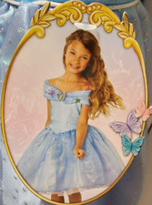 Cinderella Movie Disney Girls Costume Butterfly Accents Ellas blue dress 4-6