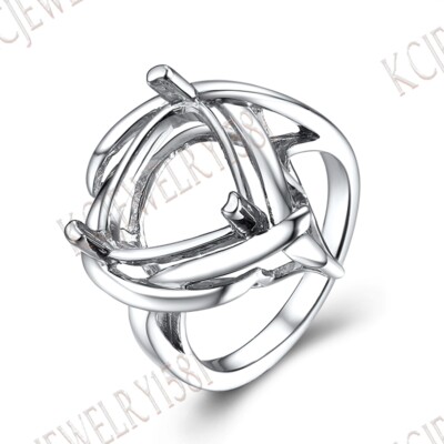 10X11mm Pear Semi Mount Sterling Silver 925 Solitaire Wedding Fine Ring 