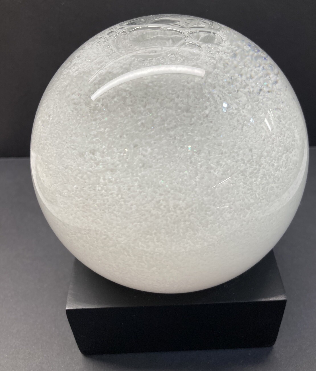Snow Globe by CoolSnowGlobes “Snowball All Snow” All Year Snowstorm  Black Base