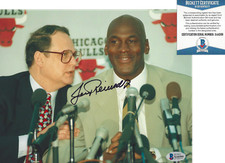 JERRY REINSDORF CHICAGO BULLS SIGNED 8x10 PHOTO MICHAEL JORDAN BECKETT BAS COA