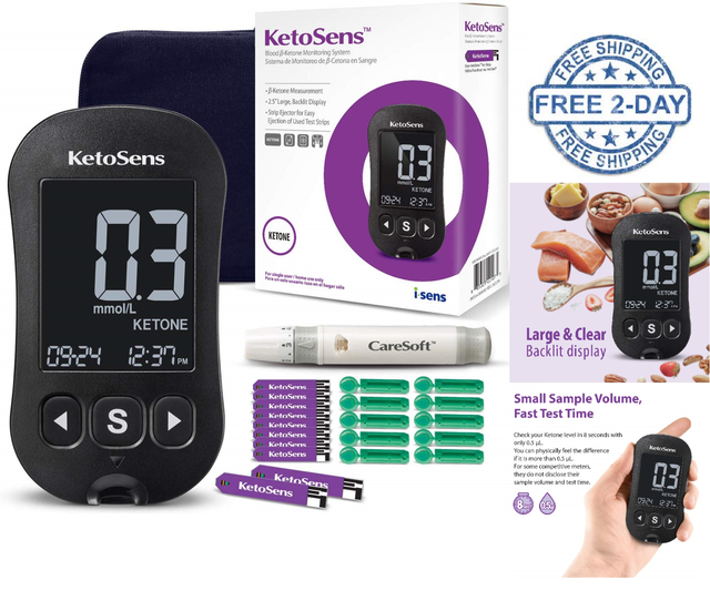 Keto Blood Meter Ketone Level Monitor Test Kit Ketosis Diet Measure