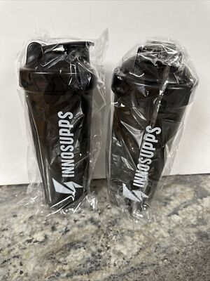 New 2 INNOSUPPS SPORTSHAKER Bottles Black  Inno Supps Blender Tumbler Mixer