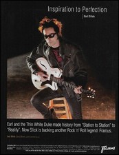 Earl Slick 2010 Framus Thin White Duke guitar advertisement 8" x 11" ad print