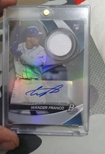 2022 BOWMAN PLATINUM WANDER FRANCO AUTO & PLAYER WORN RELIC 40/74 PPAR-WF MINT