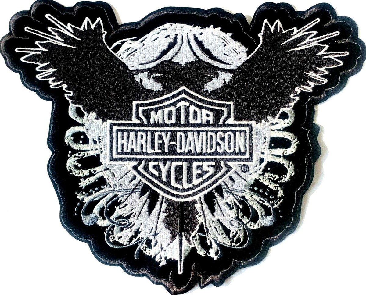 Harley Davidson Crest Motorcycle Biker Eagle Wings Patch XL 10