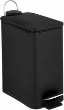 5 LITER BATHROOM TOILET SLIM PEDAL DUST BIN SLOW CLOSE LID RUBBISH WASTE BIN