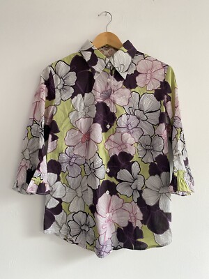 Robert Graham Hemd Damen Large Mehrfarbig Blumen Blumen Knopfleiste