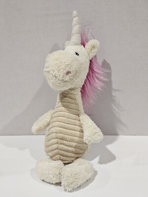 Jellycat Snagglebaggle Ursula Unicorn White Pink Mane Plush Toy Corduroy 15 