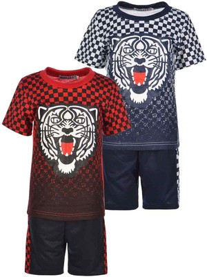 Kurze Hose Stoff Shorts Kinder Boy Sommer Set Outfit T Shirt Capri 30301