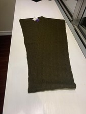 NWT Ralph Lauren Cable-knit Cashmere Scarf In Green