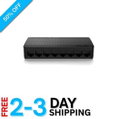 Space-Saving 8-Port Gigabit Switch - Quiet, Strong Connectivity for All Devices