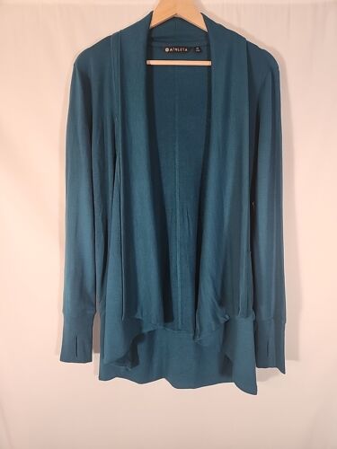Athleta Pranayama Wrap Cardigan Open Shawl Neck Pockets Thumbhole Womens Size XS