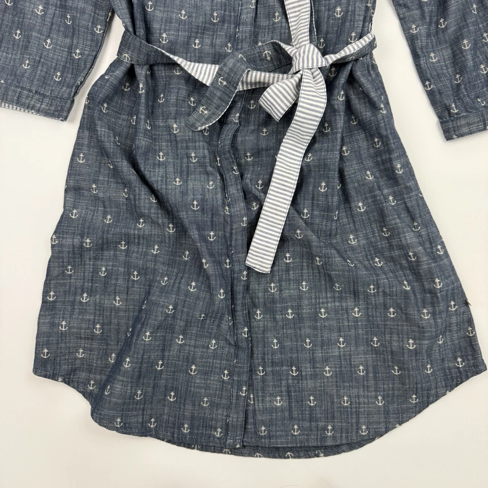 Hatley 蓝色 Chambray 锚衬衫礼服腰带 M 码 100% 棉航海 — 第 4/4 张图片