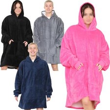 Unisex Oversized Hoodie Snuggle with Plush Sherpa Fleece Lining For Men  Women