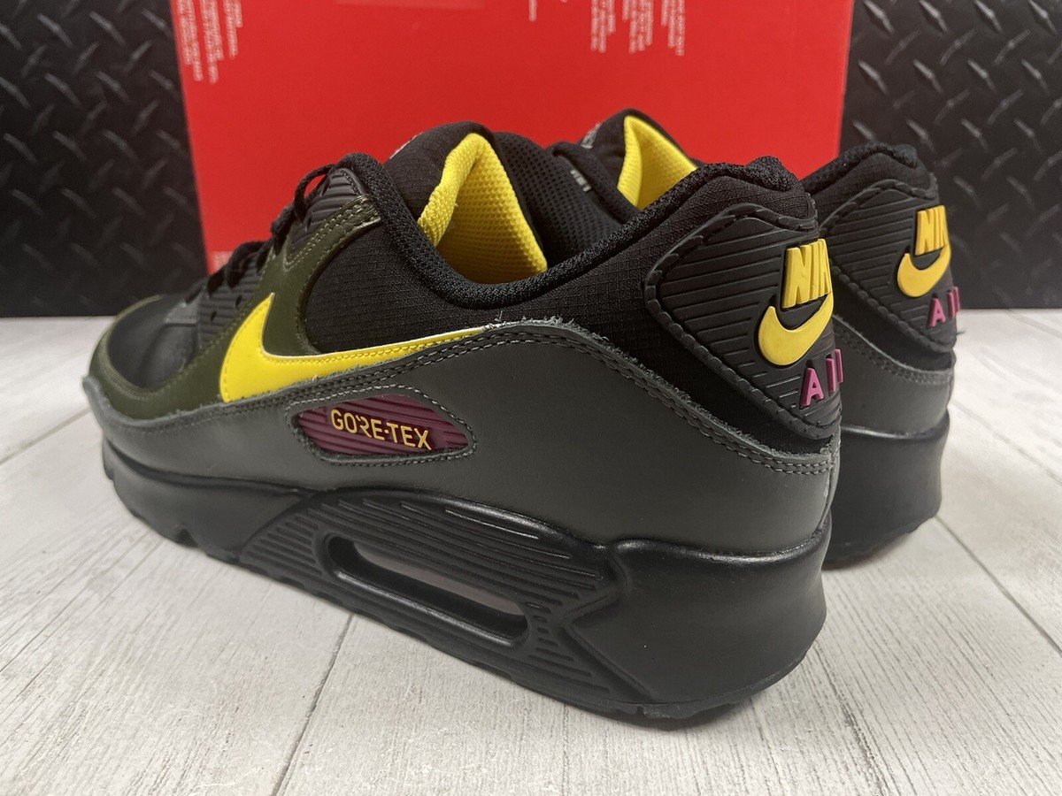 Nike Sz 7.5 Air Max 90 GTX Gore-Tex‎ Black Tour Yellow Cargo Khaki DJ9779-001 Nike Air Max 90 Gore-Tex Low Tour Yellow Cargo Khaki DJ9779  main image 2