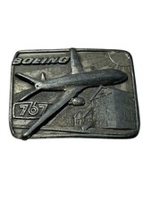 Boeing 767 Aircraft 80s 1982 Roll Out Belt Buckle "THE RED BARN" Siskiyou 192
