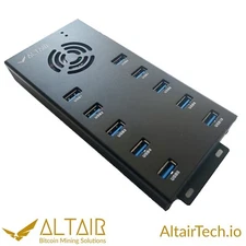 AltairTech 10-Port USB 3.0 Hub with 120W PSU for Gekkoscience Compac F USB Miner