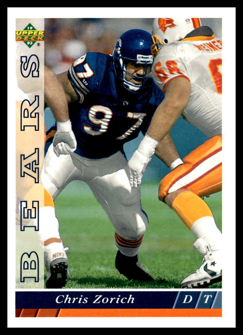 1993 Upper Deck #497 Chris Zorich Chicago Bears Football Card | eBay