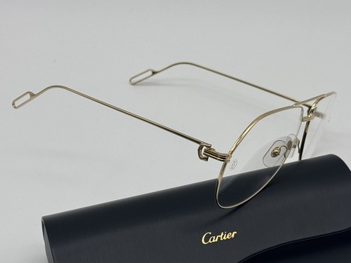 PREMIERE C DE CARTIER PILOT SHAPE GOLD EYEGLASSES CT0116O NEW 100% GENUINE $1425 - Picture 5 of 12