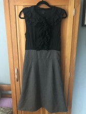 Marc by Marc Jacobs black sleeveless frilled contrast top silk dress US6, UK10