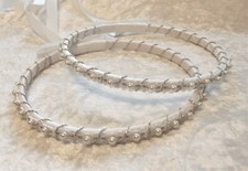 Greek Wedding Stefana Orthodox Crown White Silver Pearl Stephana