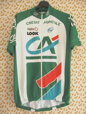 Maillot Cycliste Vintage Credit Agricole 2008 - Look Intégral Nalini, Taille M