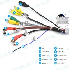 20P RCA In Output AUX Cable Wire for Android Car Stereo Radio w/ Microphone