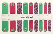 KIDS SIZED Zebras and Bows Nail polish strips / Nail Wraps / Nail Stickers