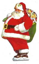 1950'S DIE CUT MELLON NAT BANK PITTSBURGH CHRISTMAS CLUB ADVERTISING LITHO SANTA