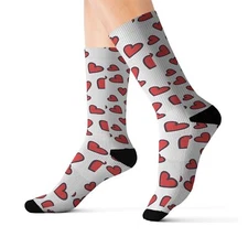 Valentine Heart Sublimation Socks Love Gift  Romantic Apparel Heart Design