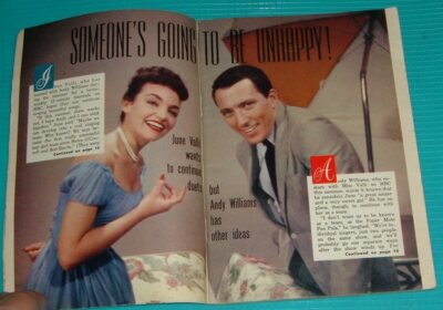 1957 TV ARTICLE ~ SINGER JUNE VALLI & ANDY WILLIAMS | eBay