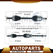 For 2000 2001 2002 Toyota MR2 Spyder 1.8L Rear Kit CV Axle Shaft TrakMotive 2PCS