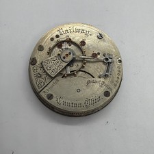 HAMPDEN HUNTER RAILWAY 18S 15J ADJUSTED RR GRADE POCKET WATCH MOVEMENT & DIAL