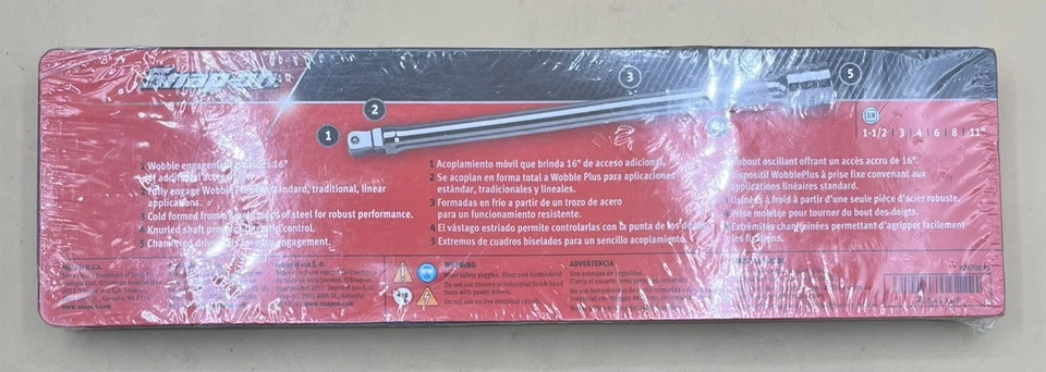 SNAP ON 206AFXWP 3/8" DRIVE 6 PIECE KNURLED WOBBLE PLUS EXTENSION SE (MVP033710) - Image 3 of 3