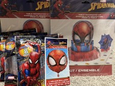 Marvel Spider-Man Birthday Table Decoration Kit, 1 Helium Ballon, 3 Party Favor