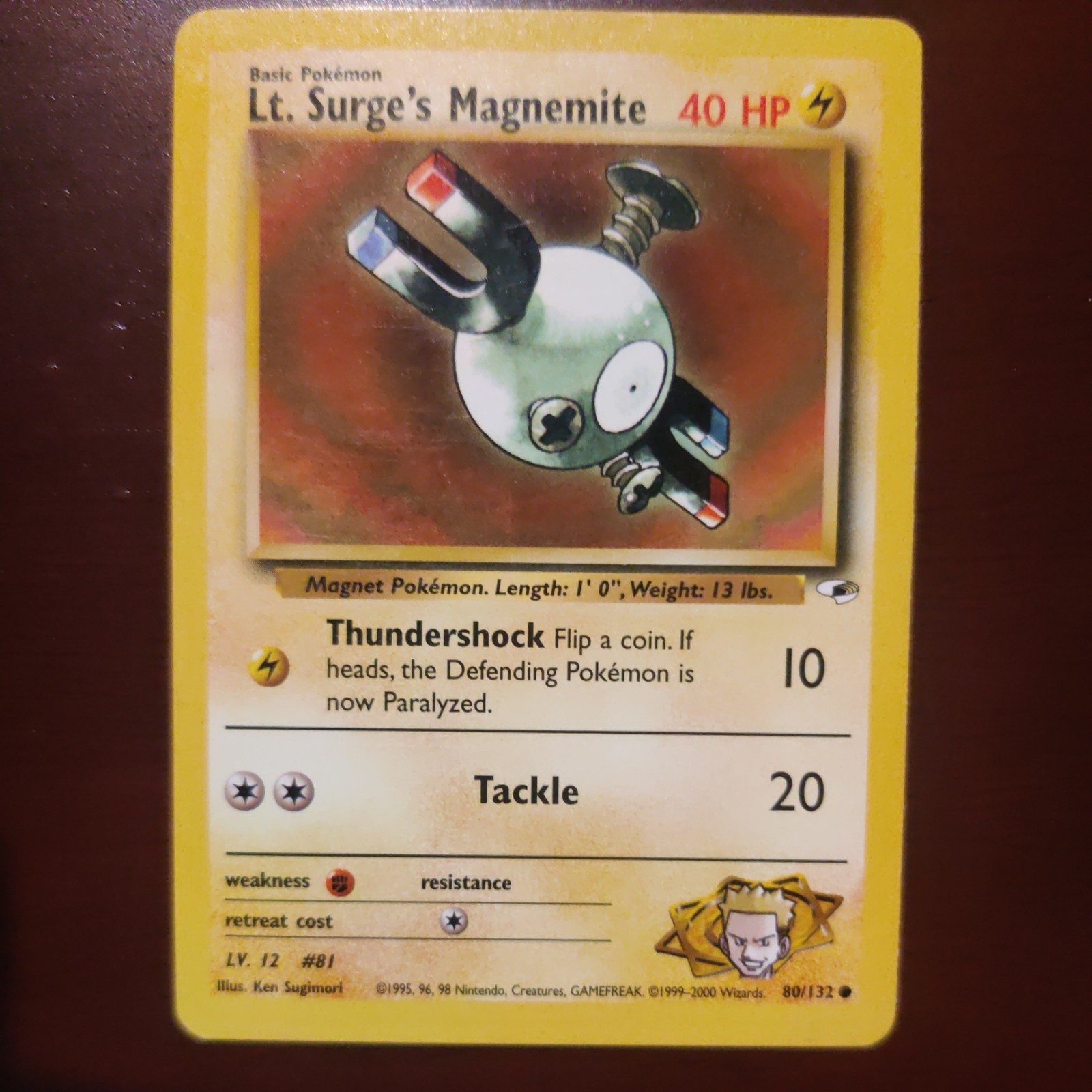 Pokemon LT Surge's Magnemite - WOTC Gym Heroes Common 80/132 Unlimited 2000 | LP