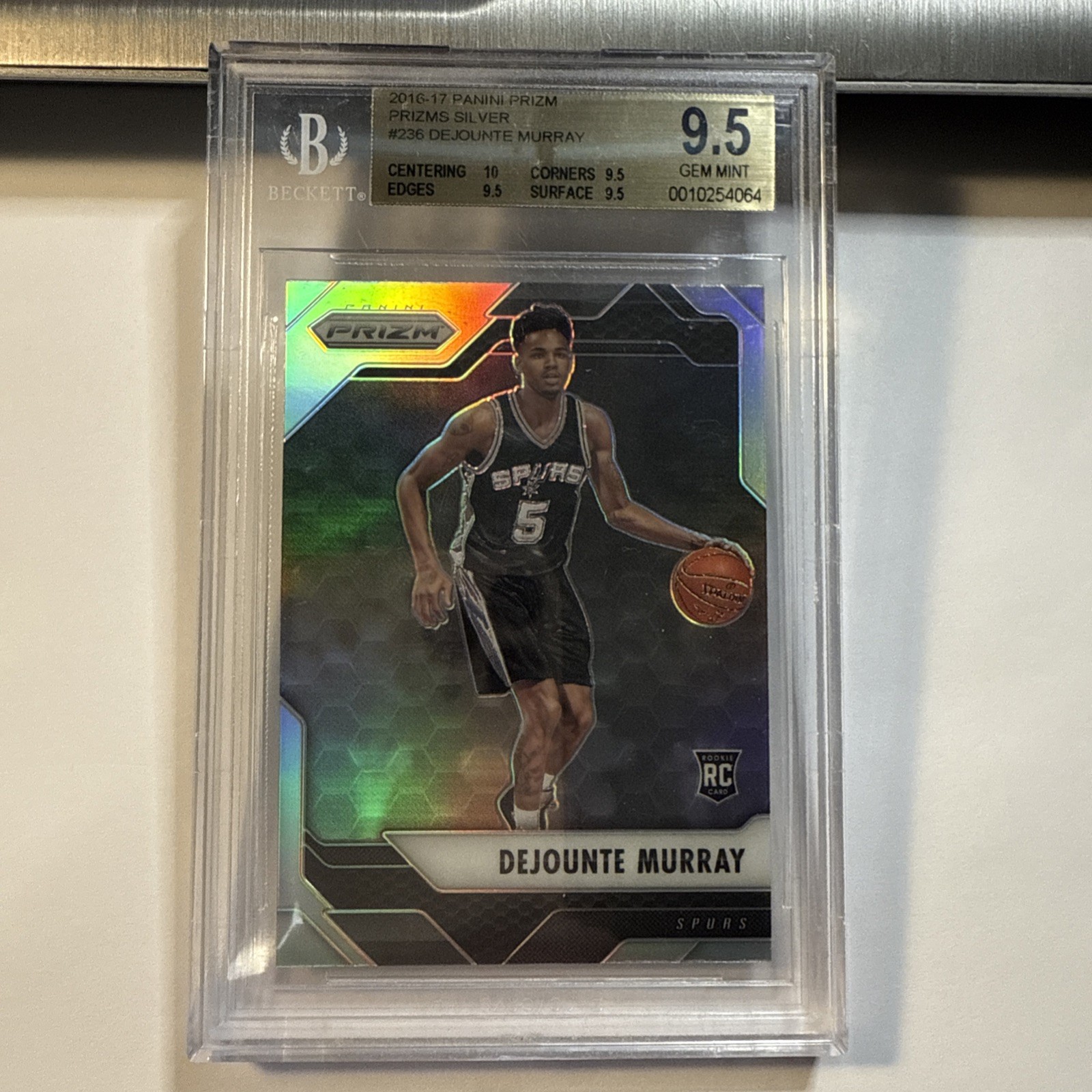 2016/17 Panini Prizm Dejounte Murray #236 Silver Rookie RC BGS 9.5 Gem Mint