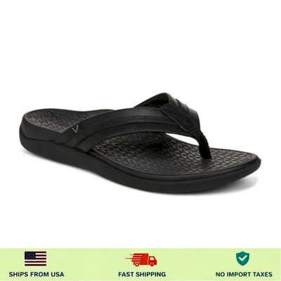 Vionics Men's Tide II Toe Post Sandal - Black, MED, US Stock, No Import Fee