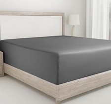 California Design Den Deep Pocket Fitted Sheet Only, Soft 400 King, 07 - Grey