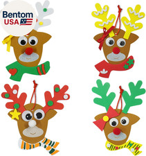 Reindeer Christmas Ornament Craft for Kids 12 Pack Updated Edition - Foam Bulk