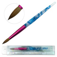 PANA USA Acrylic Nail Brush Pure Kolinsky Hair Acrylic White Swirl Blue Handl...