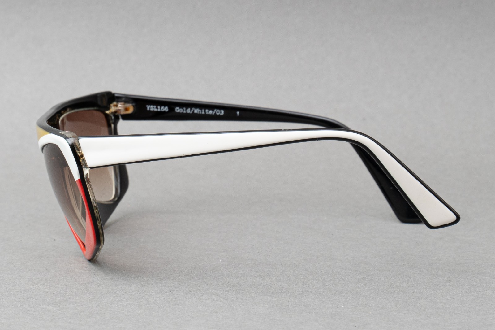 SAINT LAURENT Occhiali da sole Yves Staint Laurent YSL166 oro bianco 03 rosso vintage Made in Italy