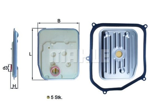 Mahle Hydraulikfilter FüR Automatikgetriebe Getriebefilter Hx 147KIT-image