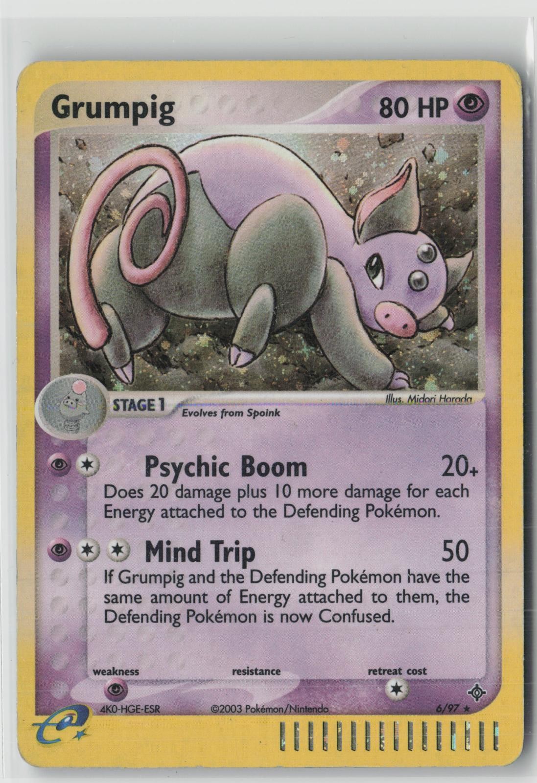 Grumpig Holo 6/97 Dragon Pokemon DMG