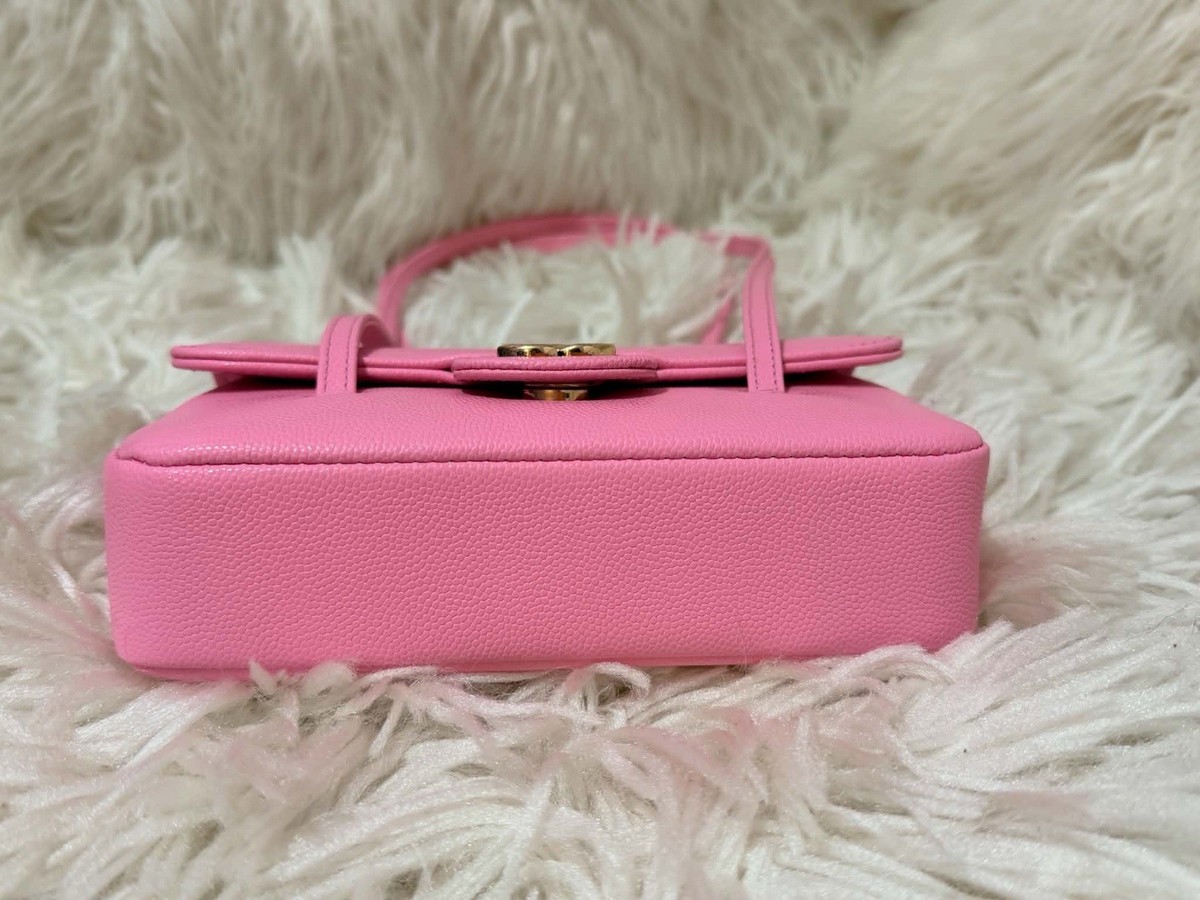 Auth BNIB Chanel 26 bag Pink Mini Preppy Coco Grained Shiny