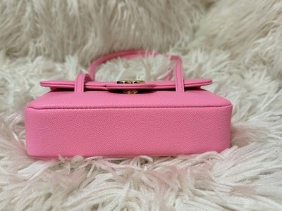 Auth BNIB Chanel 26 bag Pink Mini Preppy Coco Grained Shiny